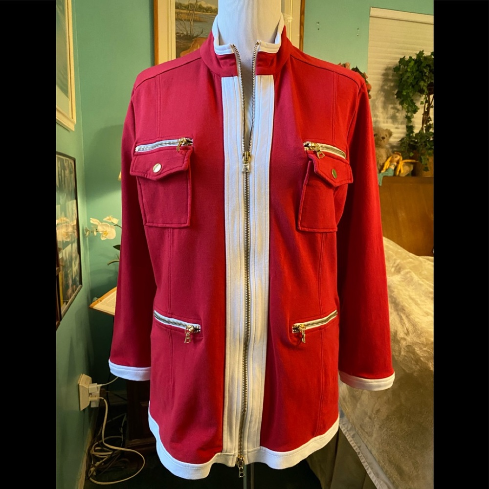 Boston Proper Zippered Cotton Stretchy Sport Jacket. XL.